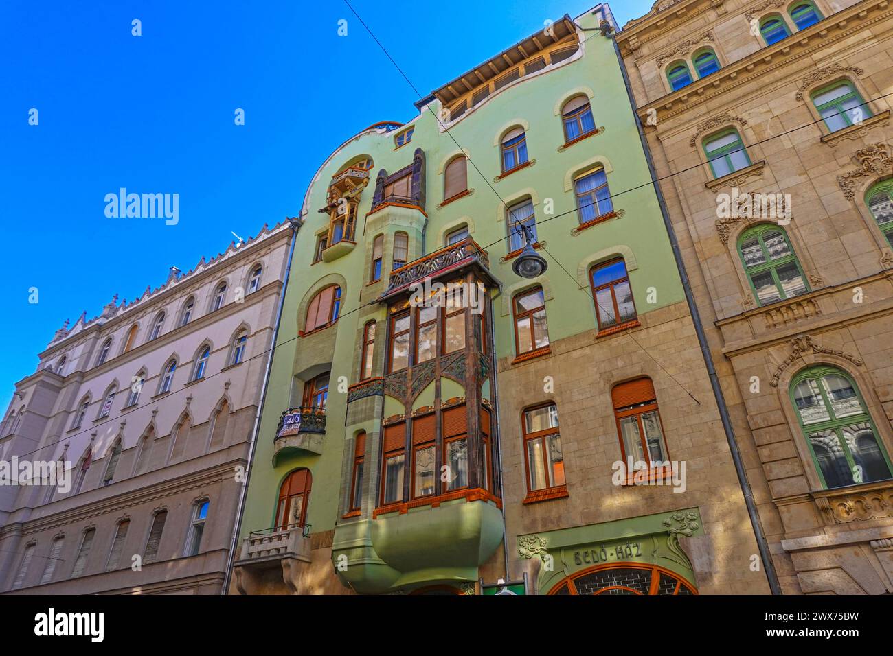 Ungarn, Budapest, Bedo House im Budapester Stadtteil Lipotvaros ist ein hervorragendes Beispiel für ungarische Jugendstilarchitektur, erbaut von Emil Vidor in Stockfoto