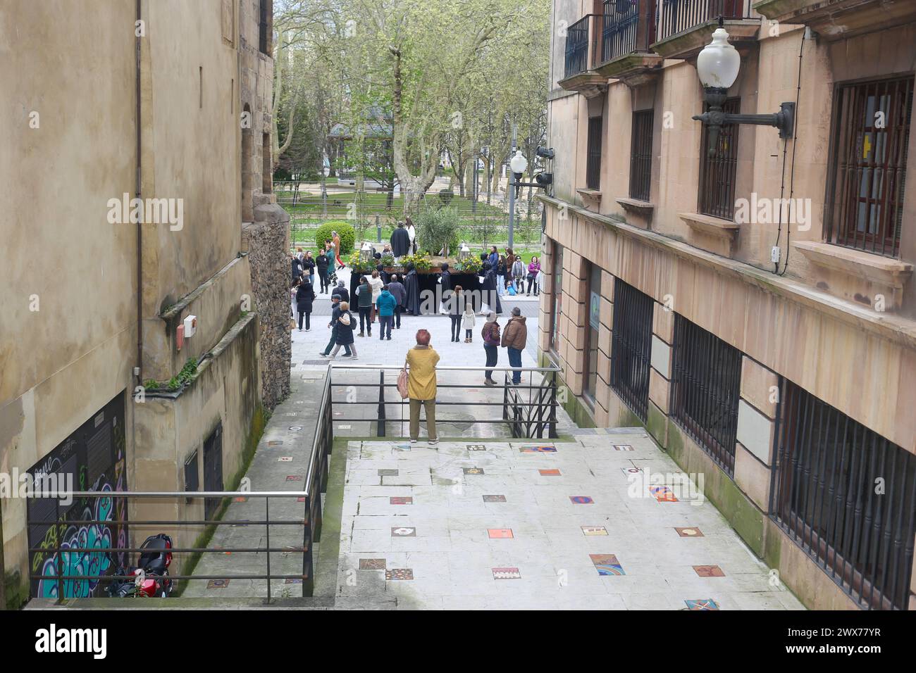 Avilés, Spanien, 28. März 2024: Das Bild des "Verrats an Judas" während der Prozession des Judas-Kusses am 28. März 2024 in Avilés, Spanien. Quelle: Alberto Brevers / Alamy Live News. Stockfoto