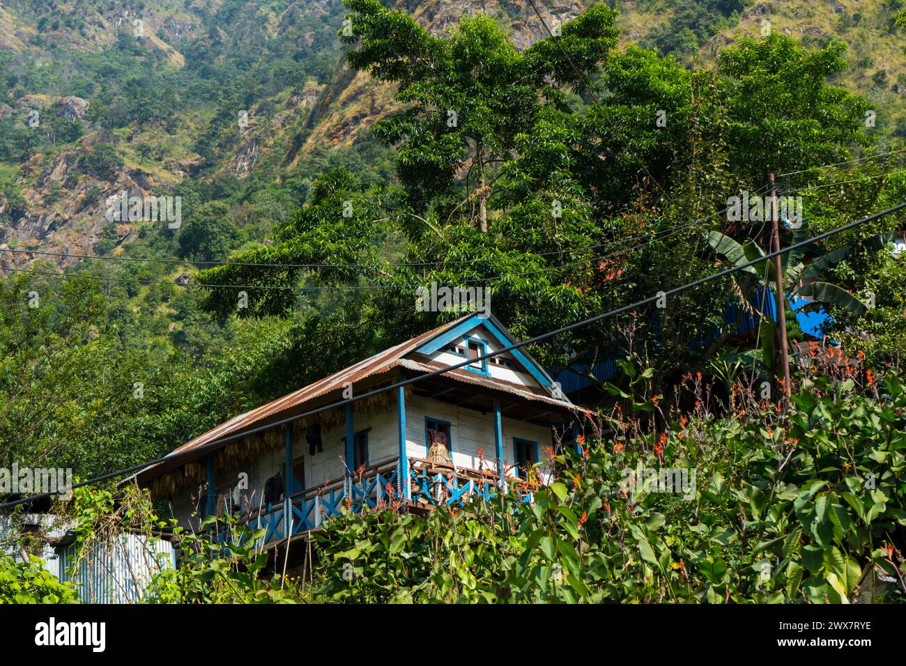 Sekathum Itahari Dorf taplejung auf dem Weg zum kanchenjunga Base Camp Trek Stockfoto