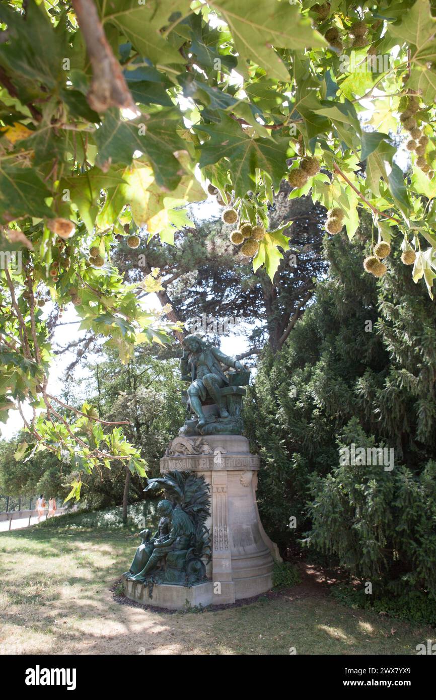 Paris, der Jardin des Plantes, die Statue von Bernardin de St. Pierre 5. Arrondissement Stockfoto
