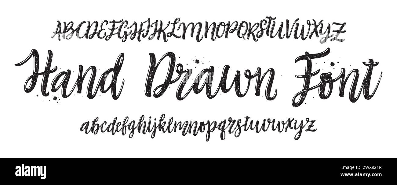 Schriftart isoliert auf weißem Hintergrund. Textur-Alphabet. Vektor-Logo-Buchstaben. Stock Vektor