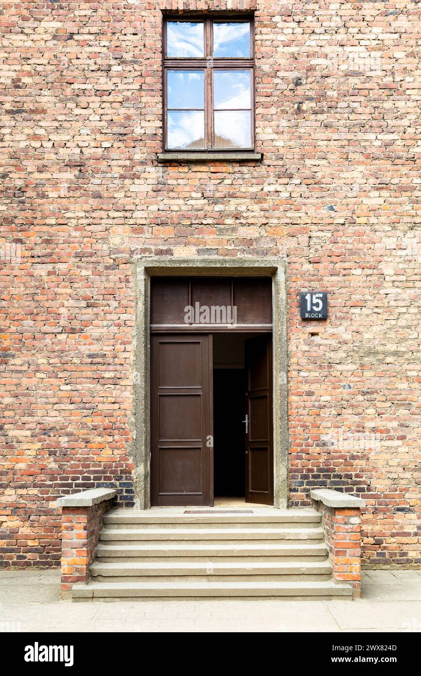 Block 15 im Konzentrationslager Auschwitz I, Polen Stockfoto