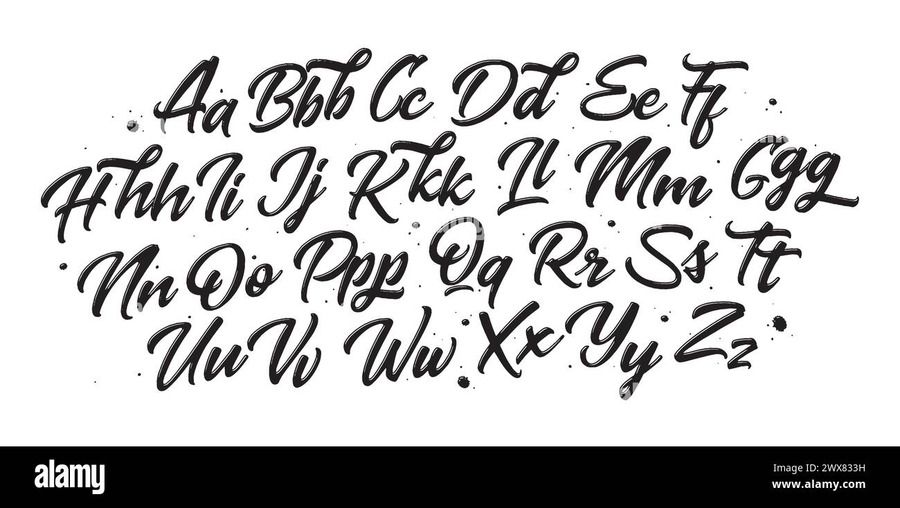 Schriftart isoliert auf weißem Hintergrund. Textur-Alphabet. Vektor-Logo-Buchstaben. Stock Vektor