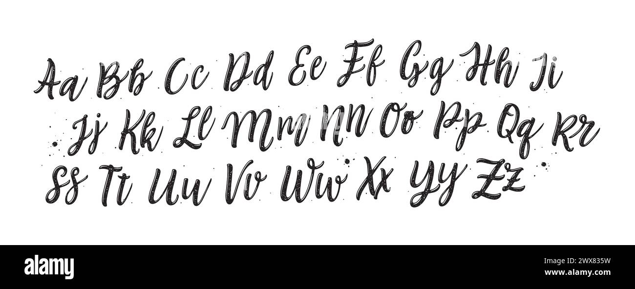 Schriftart isoliert auf weißem Hintergrund. Textur-Alphabet. Vektor-Logo-Buchstaben. Stock Vektor