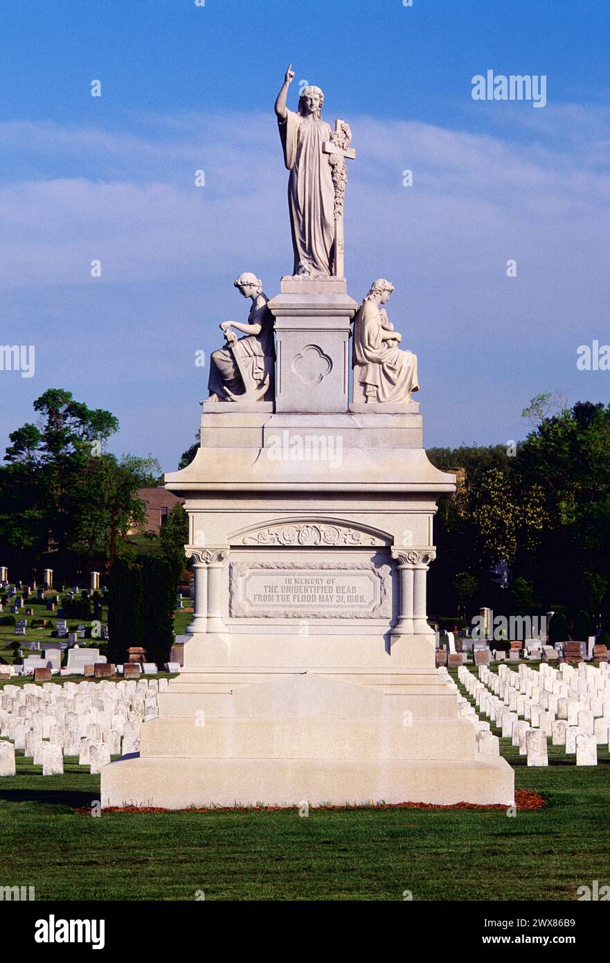 Grandview Cemetery; Johnstown Flood National Memorial; 775 unbekannte Opfer; Johnstown; Pennsylvania; USA Stockfoto