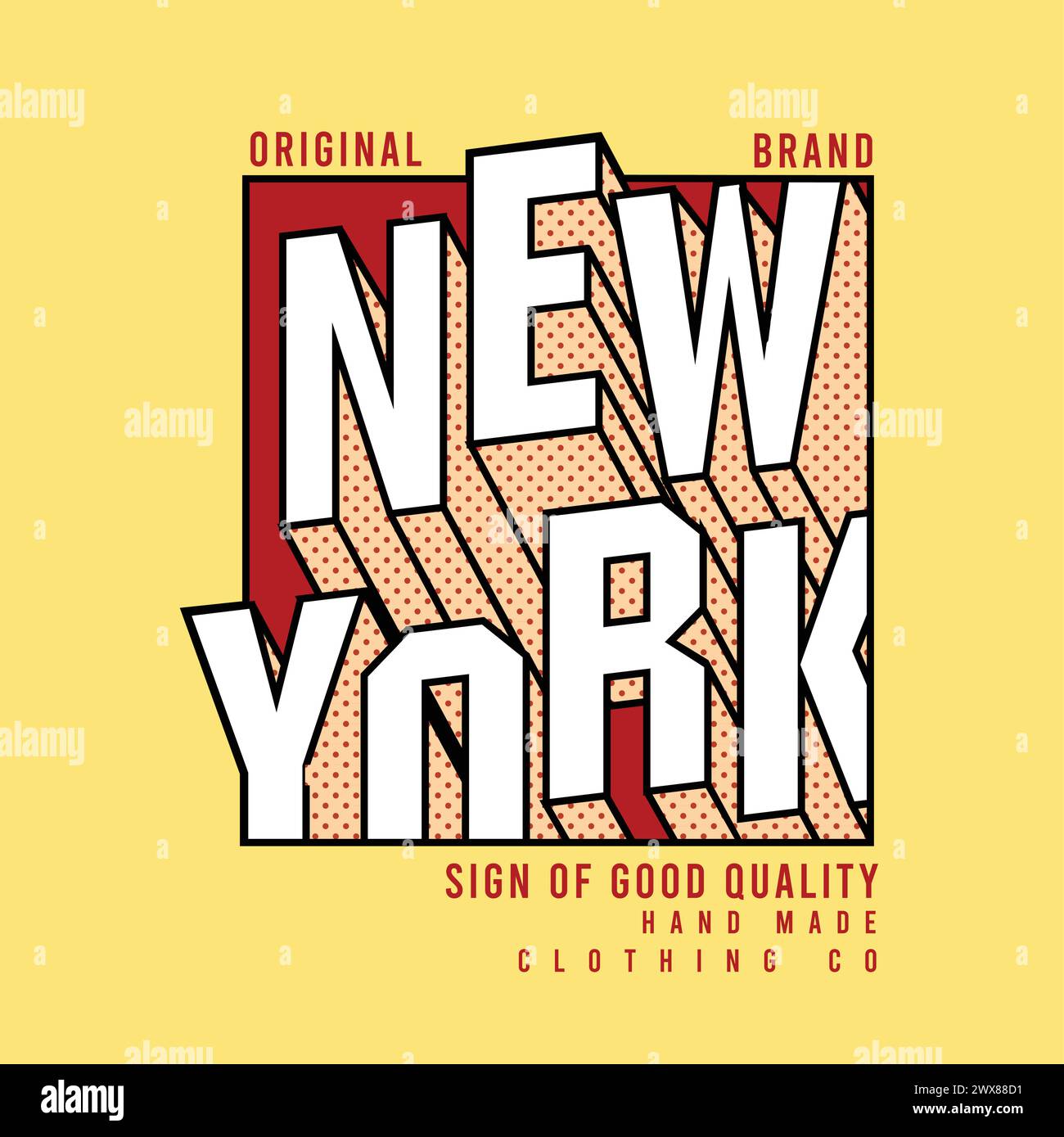 New York Typografie Original Marke Kleidung Qualität Poster Retro Grafik T Shirt Druck Design Vektor Stock Vektor