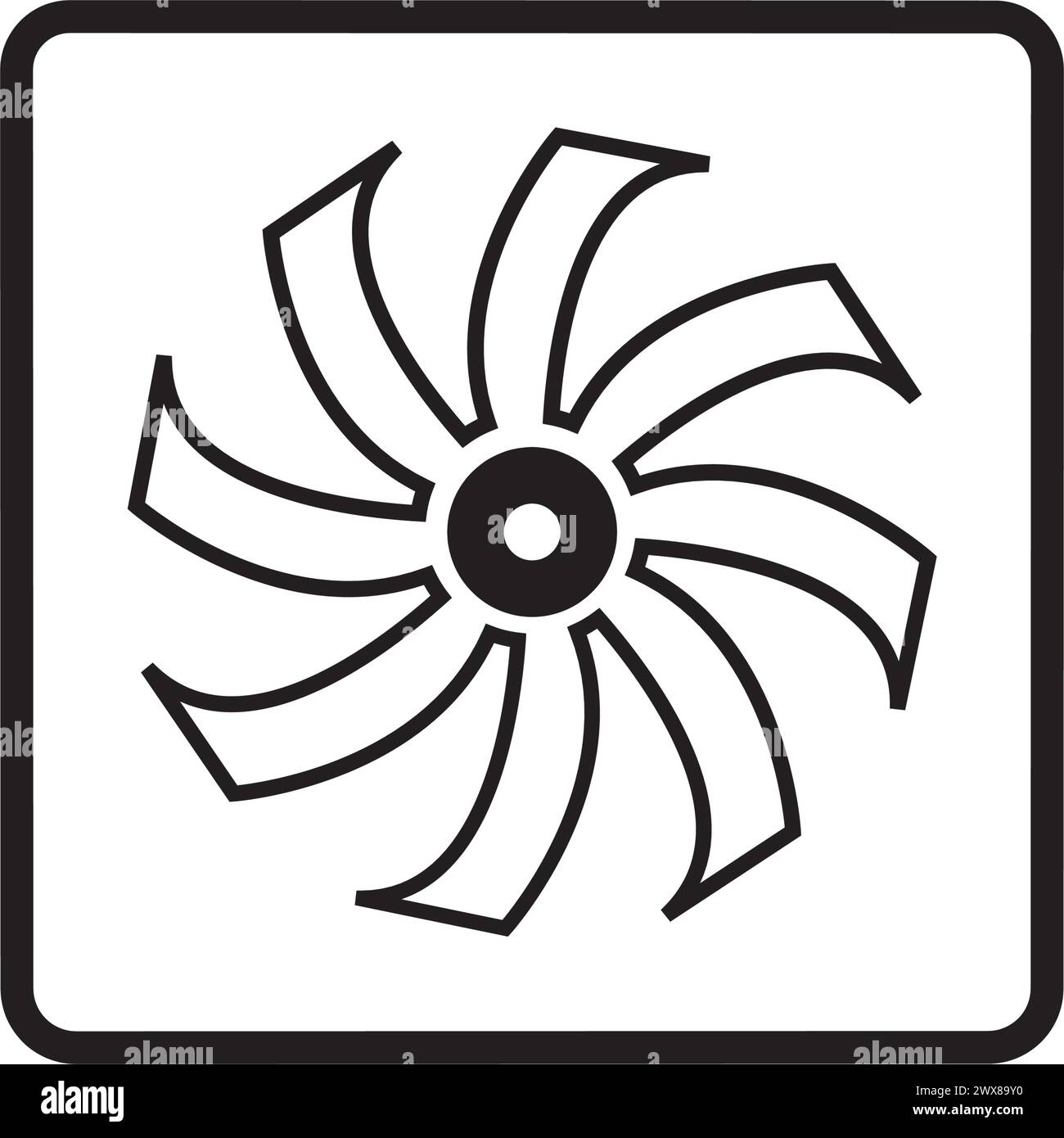 Lüftersymbol Vektor-Illustration Symboldesign Stock Vektor