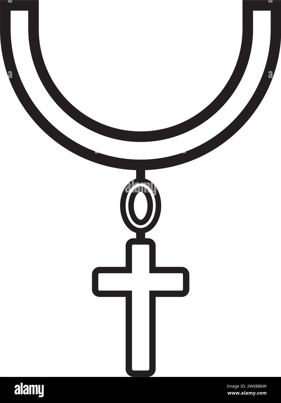 Kreuz Halskette Icon Vektor Illustration Logo Design Stock Vektor