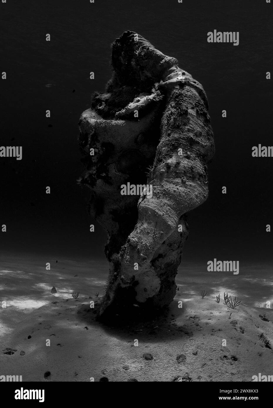 Unterwasser-Shell-Statue Stockfoto