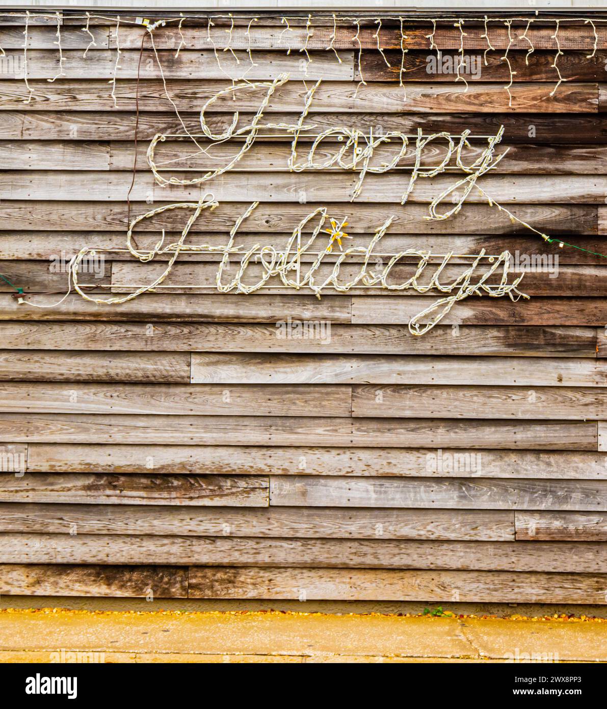 Happy Holidays Sign in Old Town St Augustine, Florida, USA Stockfoto