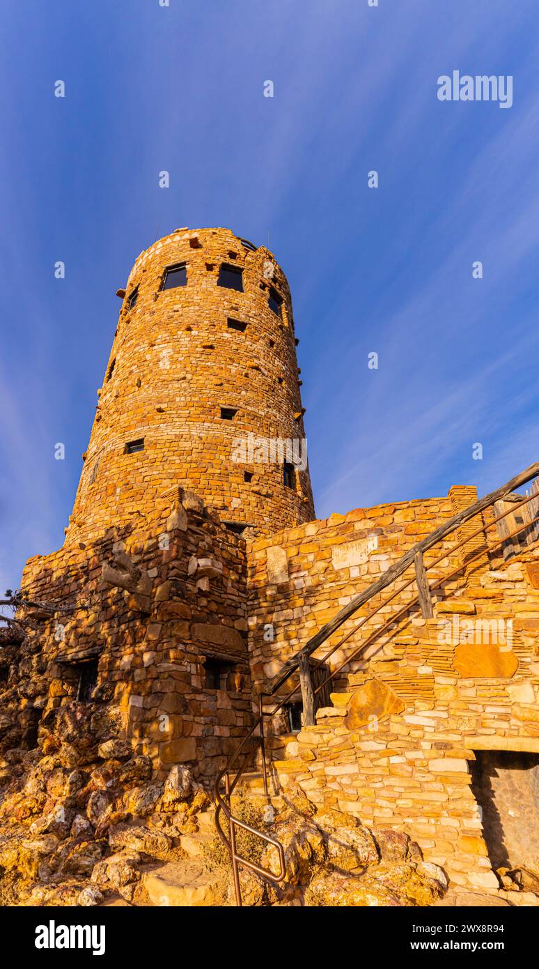 Der Desert View Watchtower, Grand Canyon National Park, Arizona, USA Stockfoto