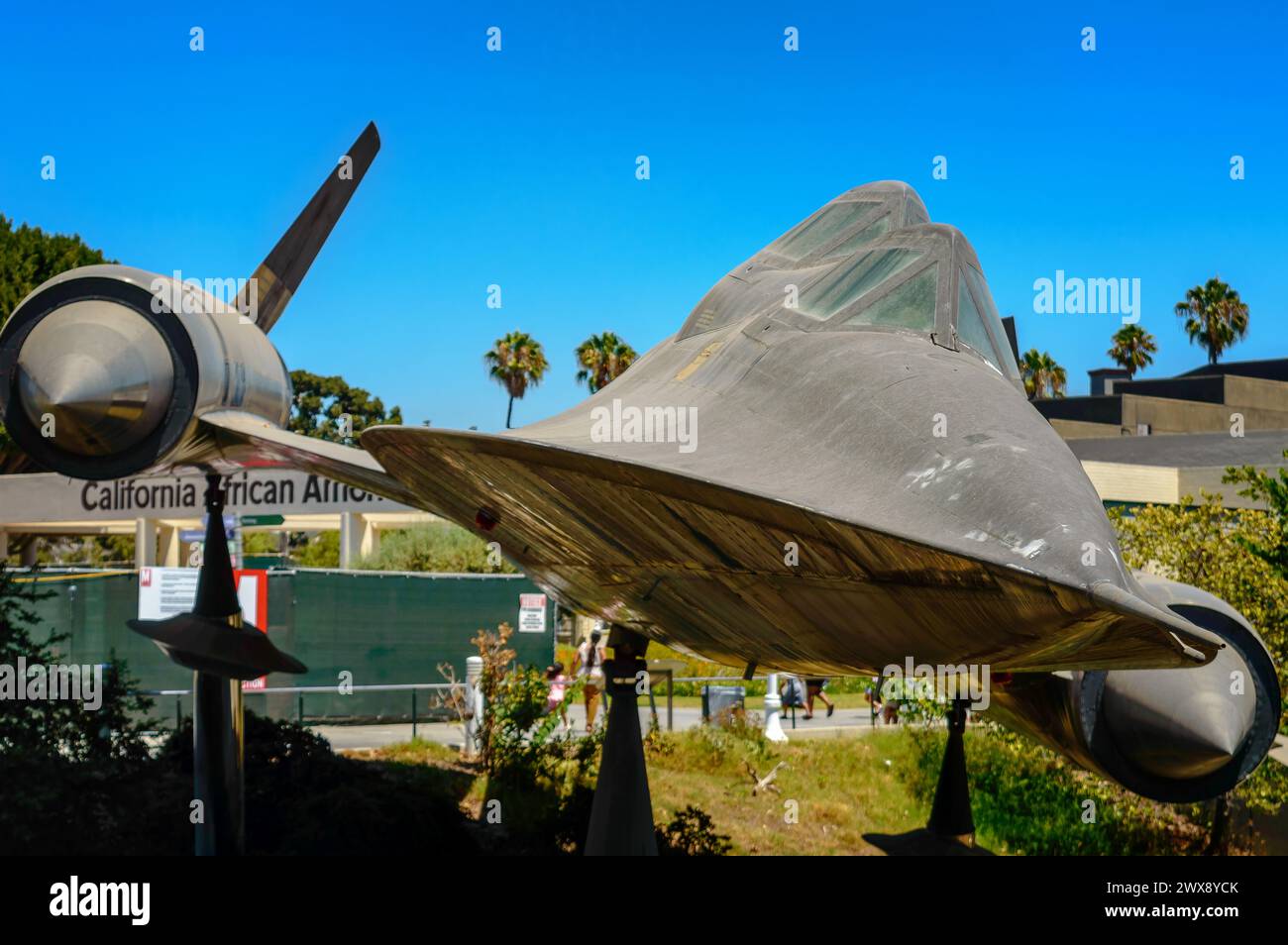 Vorderer Abschnitt eines CIA A-12 Blackbird Spionageflugzeugs im California Science Center. Quelle: Erik Morgan Stockfoto