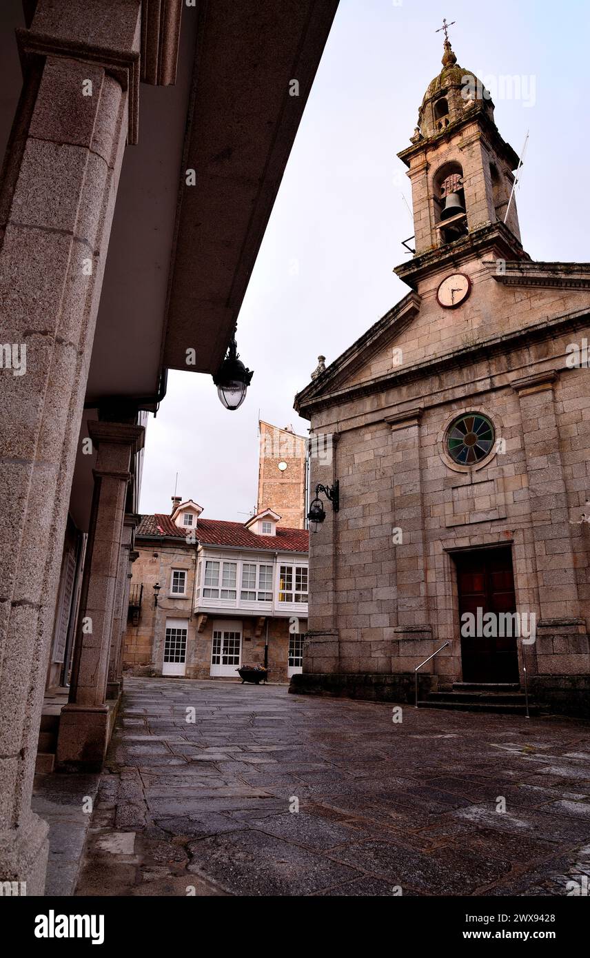 Kirche Santa Mariña von Chantada, Lugo, Spanien Stockfoto