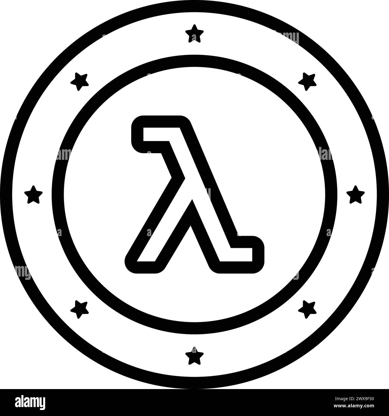 Symbol für Gamma, Zeichen Stock Vektor