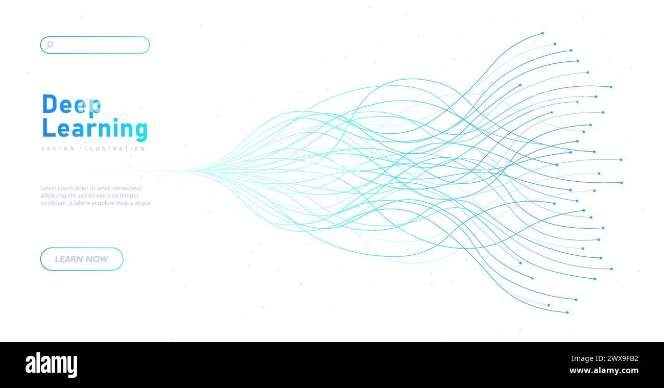 Weißer Poster-Vektor für Deep Learning Stock Vektor