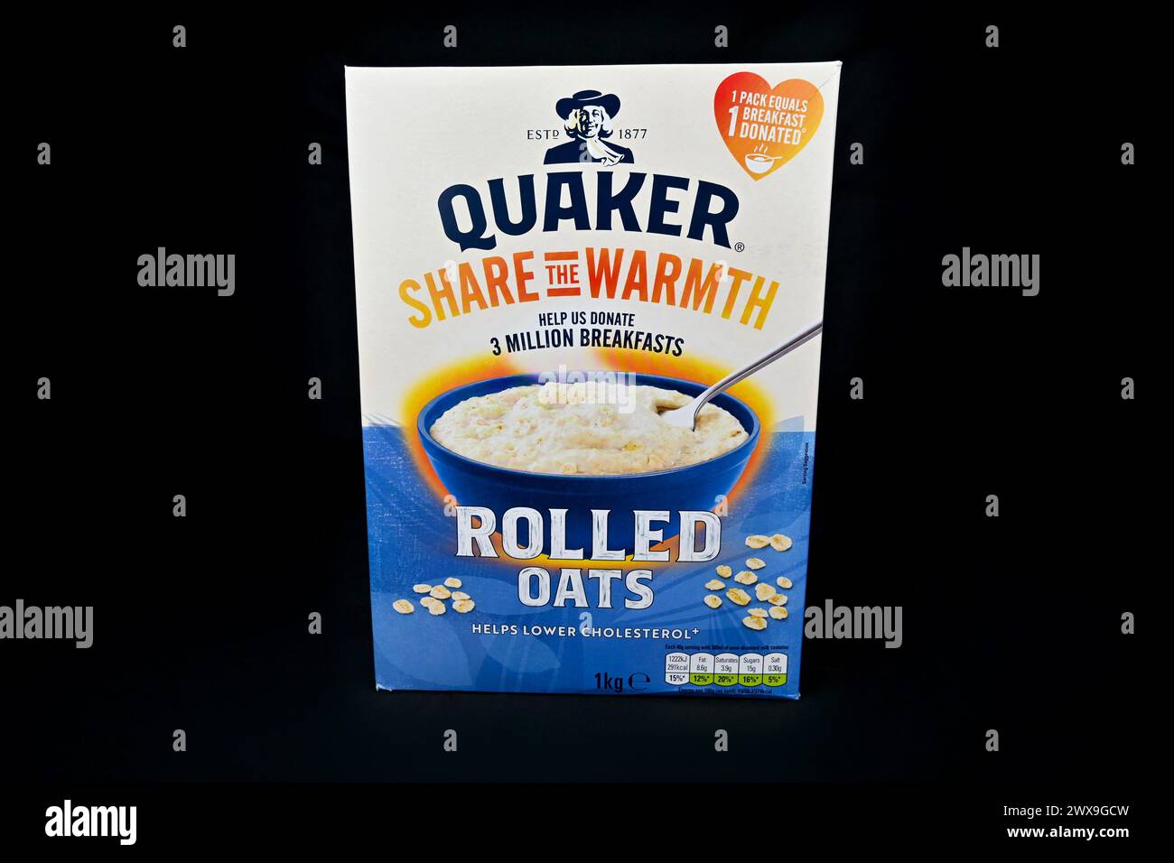 Quaker Rolled Haferbrei - Wales, UK - 23. März 2024 Stockfoto