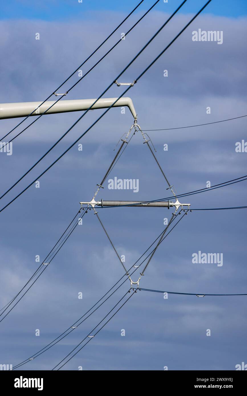 Die neue Konstruktion der Übertragungstürme. Stockfoto
