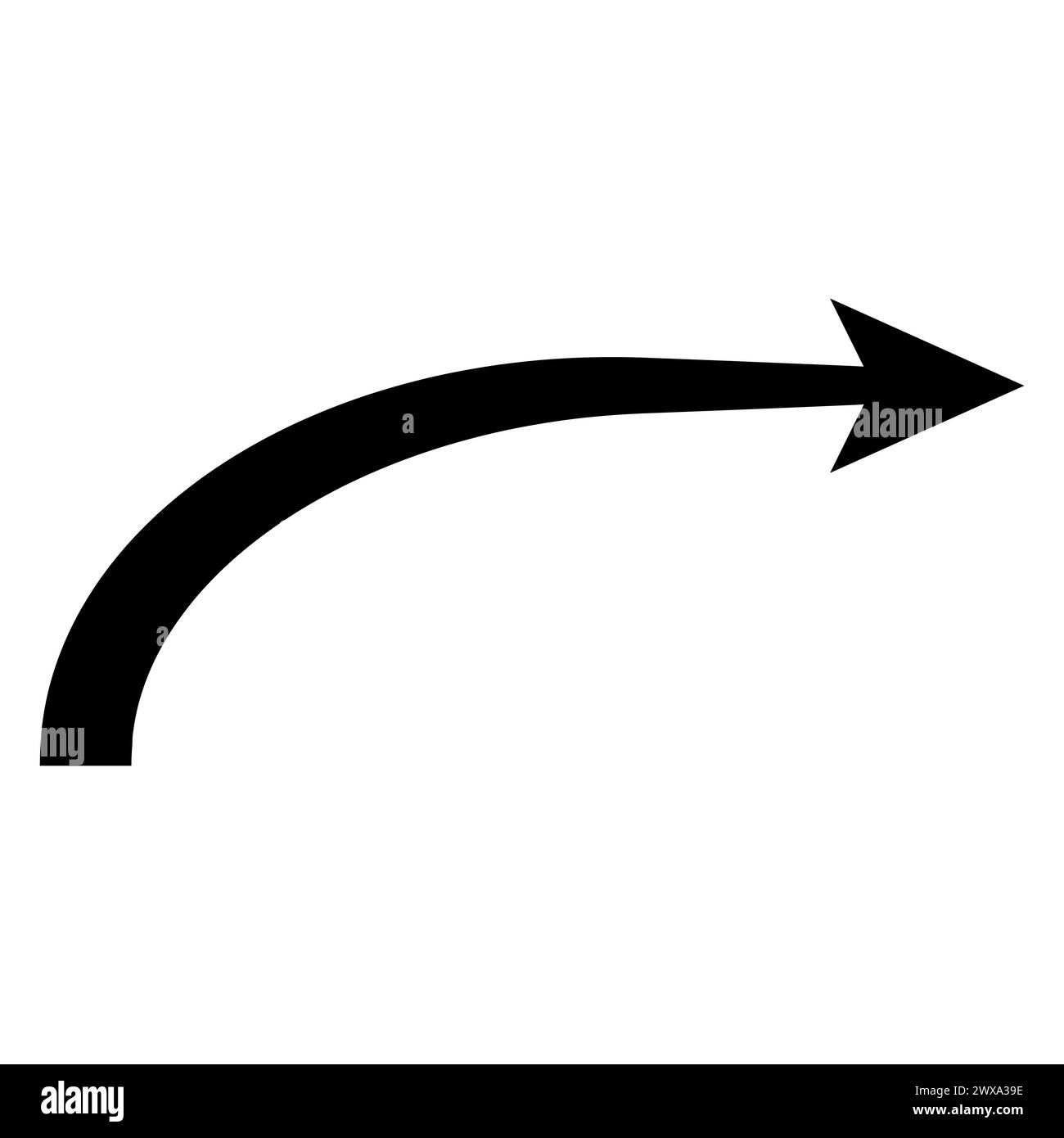 Gekrümmter Pfeil nach rechts, Pfeilzeiger nach rechts Stock Vektor