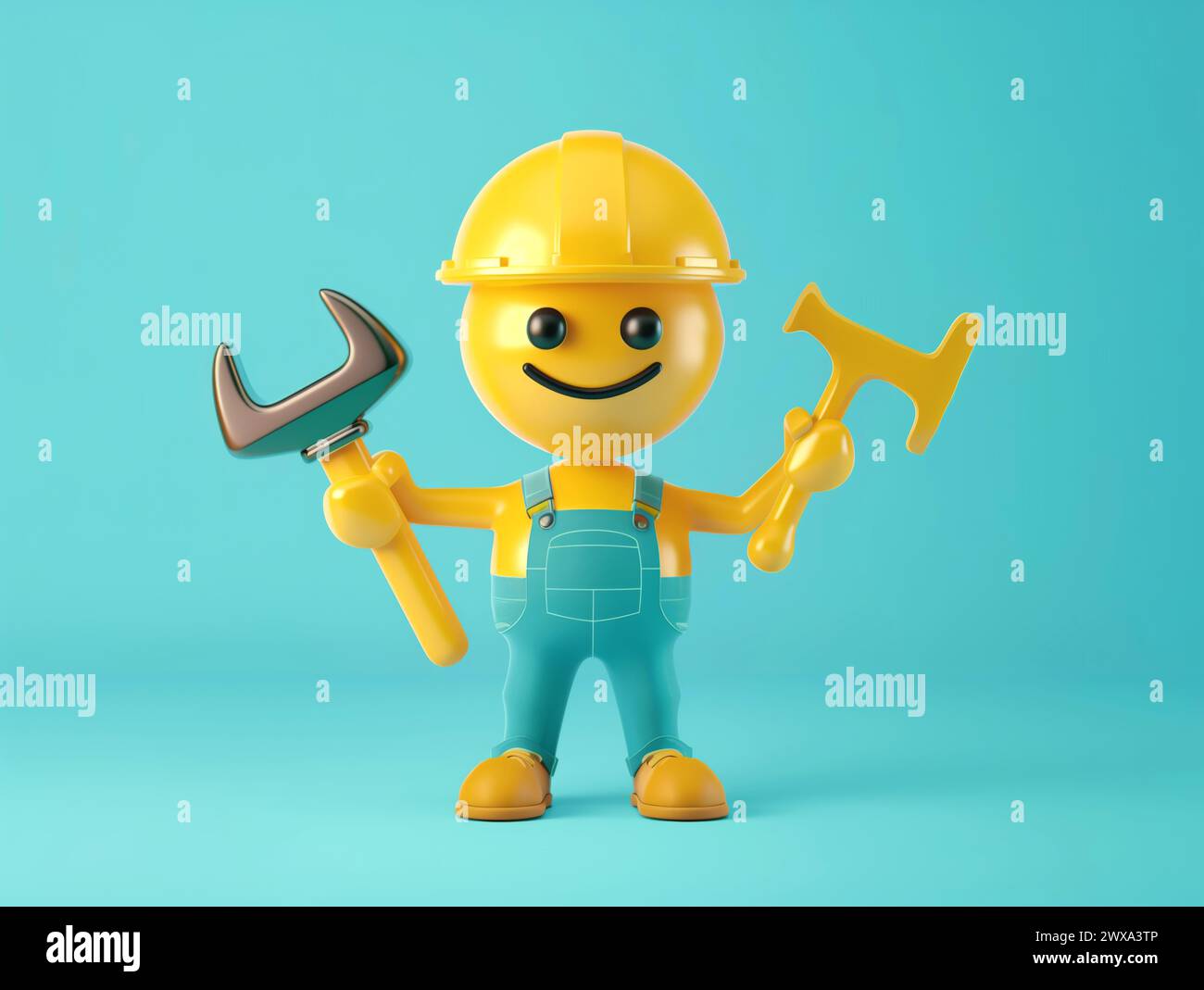 Smilie Face Emoji Engeneer 3D machen glücklich Stockfoto