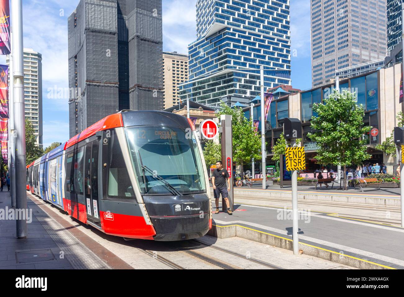 Circular Quay Light Rail Station, Alfred Street, Sydney New South Wales, Australien Stockfoto