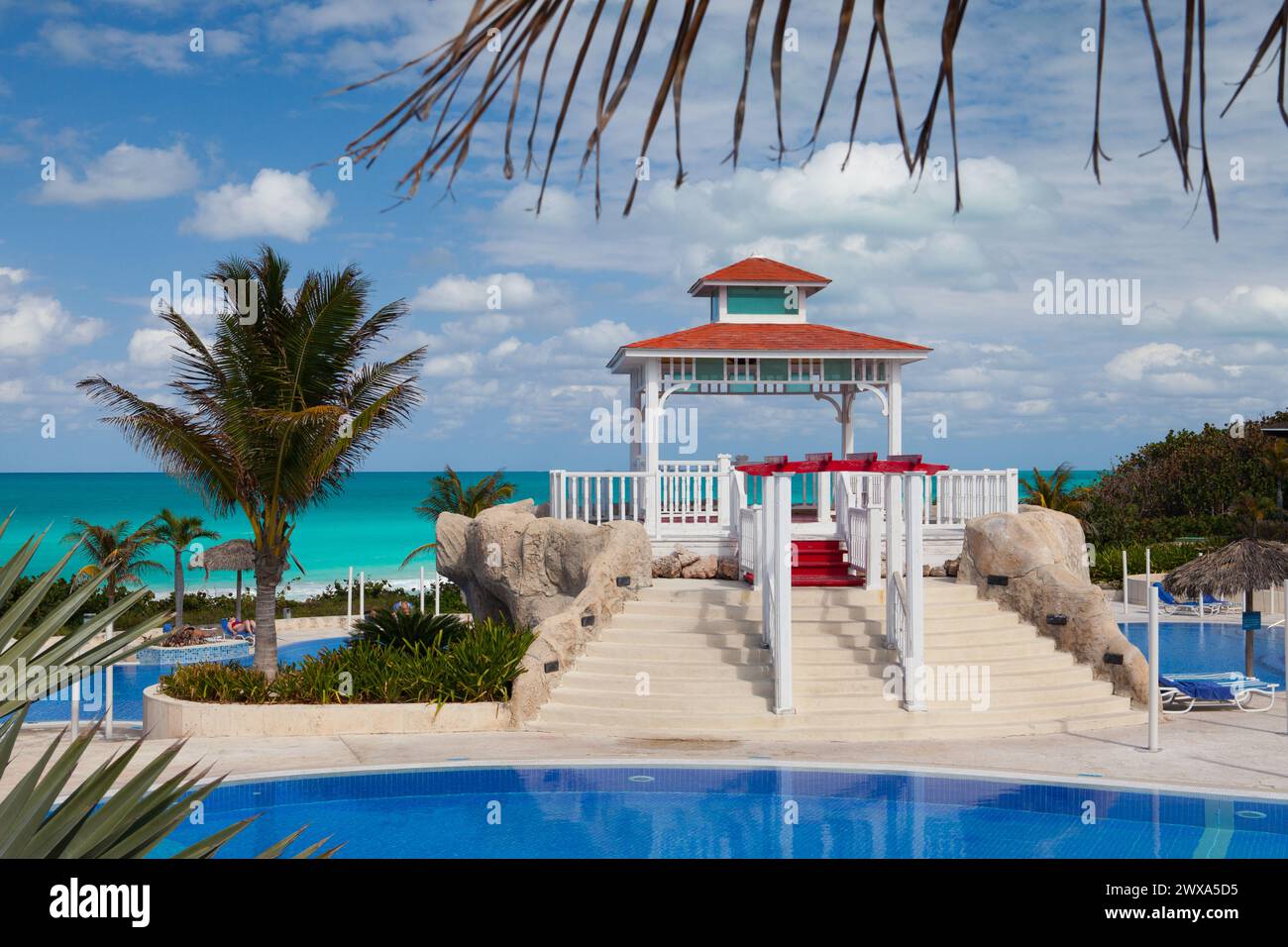 Swimmingpool im Hotel Gaviota Cayo Santa Maria.Kuba. Stockfoto