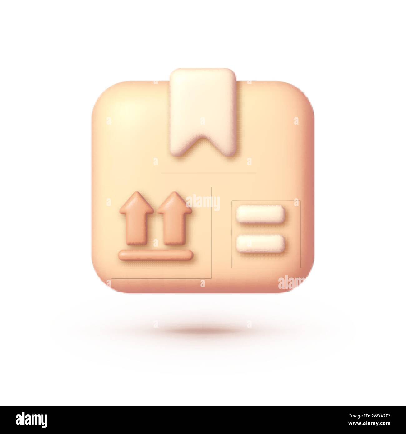 Pappkarton 3D-Symbol auf weißem Hintergrund. Vektorabbildung Stock Vektor