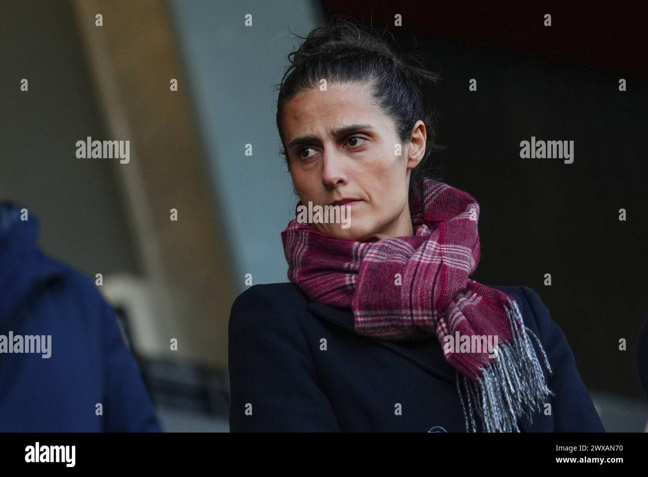 Barcelona, Spanien. März 2024. Spanien Nationaltrainer Montse Tomeduring das Spiel der UEFA Women's Champions League, das Viertelfinale, das zweite Leg zwischen dem FC Barcelona und SK Brann Kvinner spielte am 28. März 2024 im Johan Cruyff Stadium in Barcelona Spanien. (Foto: Bagu Blanco/PRESSINPHOTO) Credit: PRESSINPHOTO SPORTS AGENCY/Alamy Live News Stockfoto