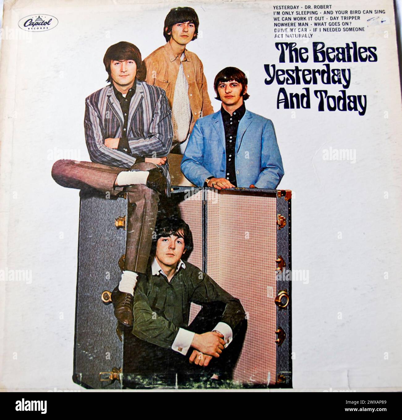 Close Up, Vinyl-Album-Cover, 'The Beatles Yesterday and Today' Capitol Records, 1960er / 33 RPM Stockfoto