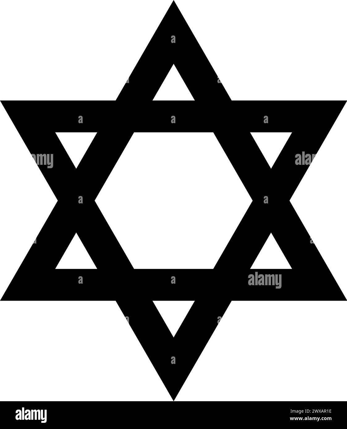 Star-David-Symbol. Der Stern Davids (Hebräisch Magen David, Schild Davids, Salomons Siegel) ist ein allgemein anerkanntes Symbol des Judentums und der jüdischen ide Stock Vektor