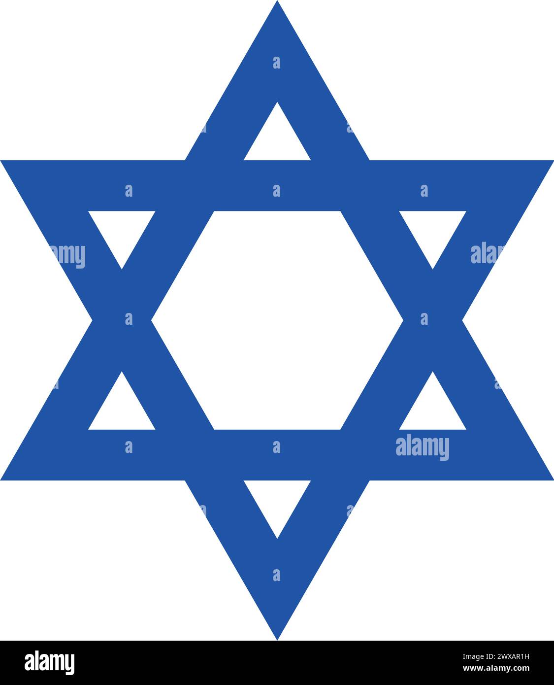 Blue Star David-Symbol. Der Stern Davids (Hebräisch Magen David, Schild Davids, Salomons Siegel) ist ein allgemein anerkanntes Symbol des Judentums und der Juden Stock Vektor