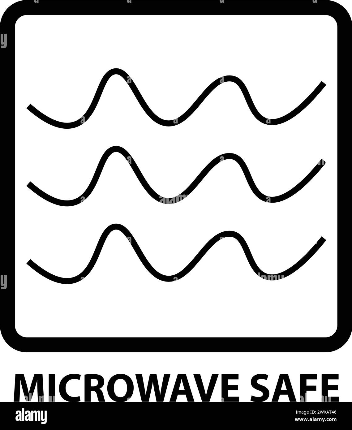 Schild für Mikrowelle, Mikrowelle kochen, Wellenkurven innen Stock Vektor