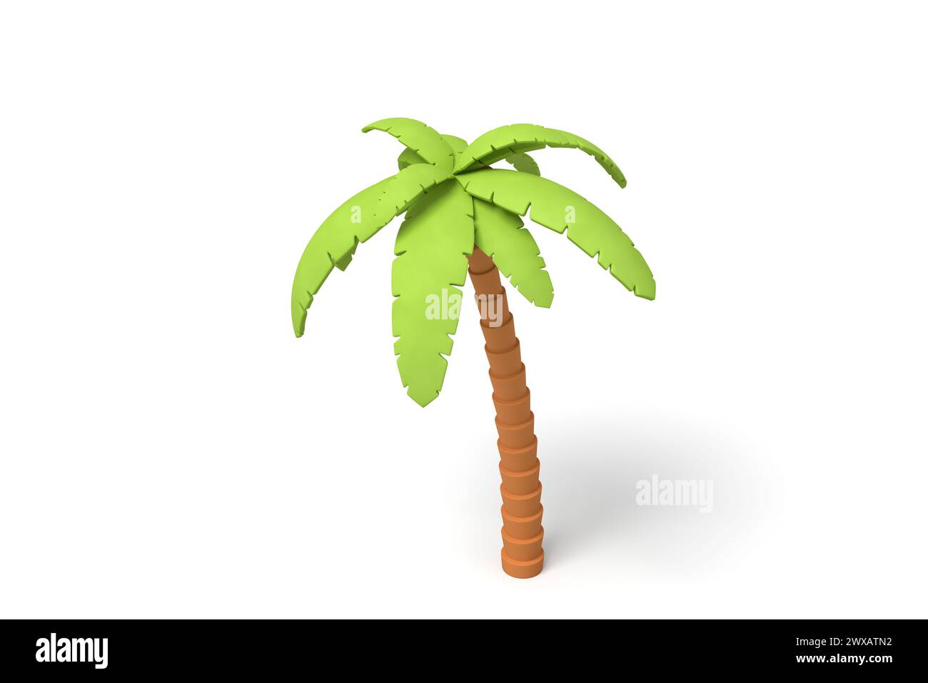 3D-Rendering einer Palme in Cartoonformat Stockfoto