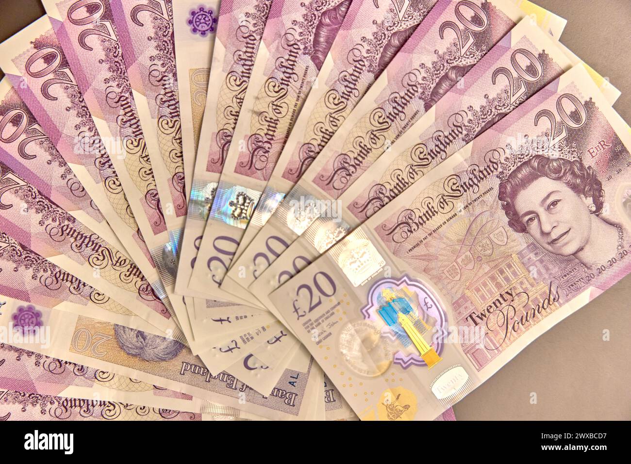 Das britische Pfund (GBP) ist die Währung des Vereinigten Königreichs und neun seiner assoziierten Gebiete. Stockfoto