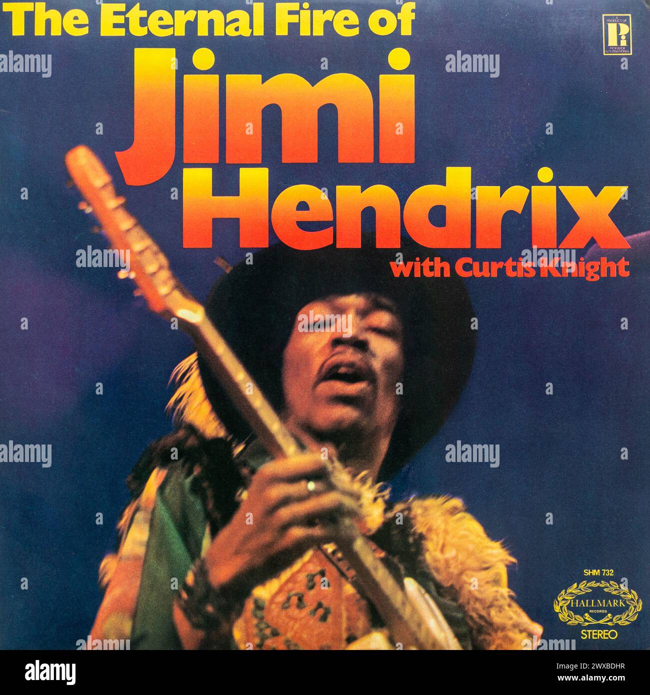 The Eternal Fire of Jimi Hendrix Album, Vinyl-LP-Cover Stockfoto