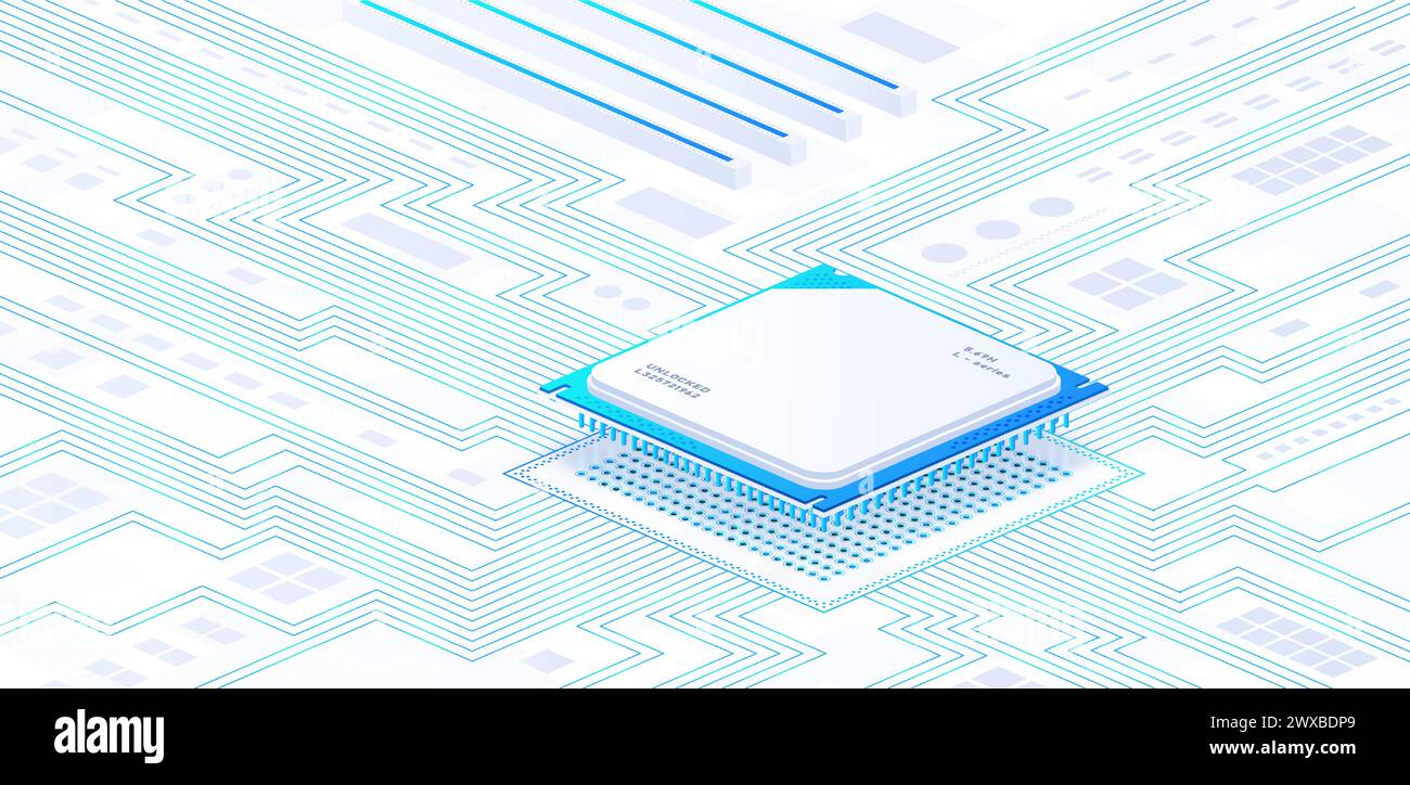 Weißer Postervektor für CPU-Sockel Stock Vektor