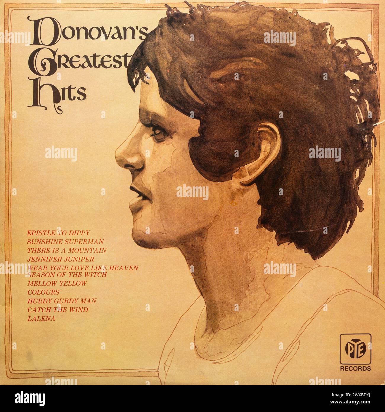 Donovan's Greatest Hits Vinyl Album Cover Stockfoto