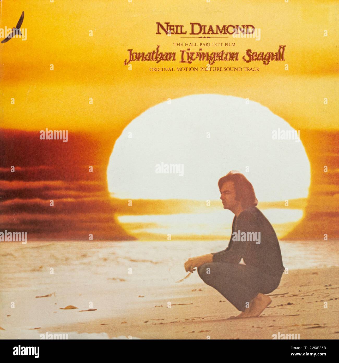 Jonathan Livingston Seagull, Soundtrack-Album des US-amerikanischen Sängers Neil Diamond, Vinyl-LP-Album-Cover Stockfoto