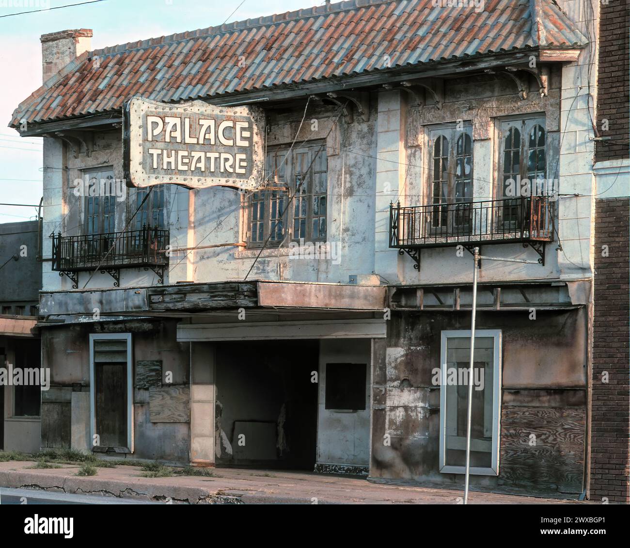 Verlassenes Kino in Cisco Texas Stockfoto