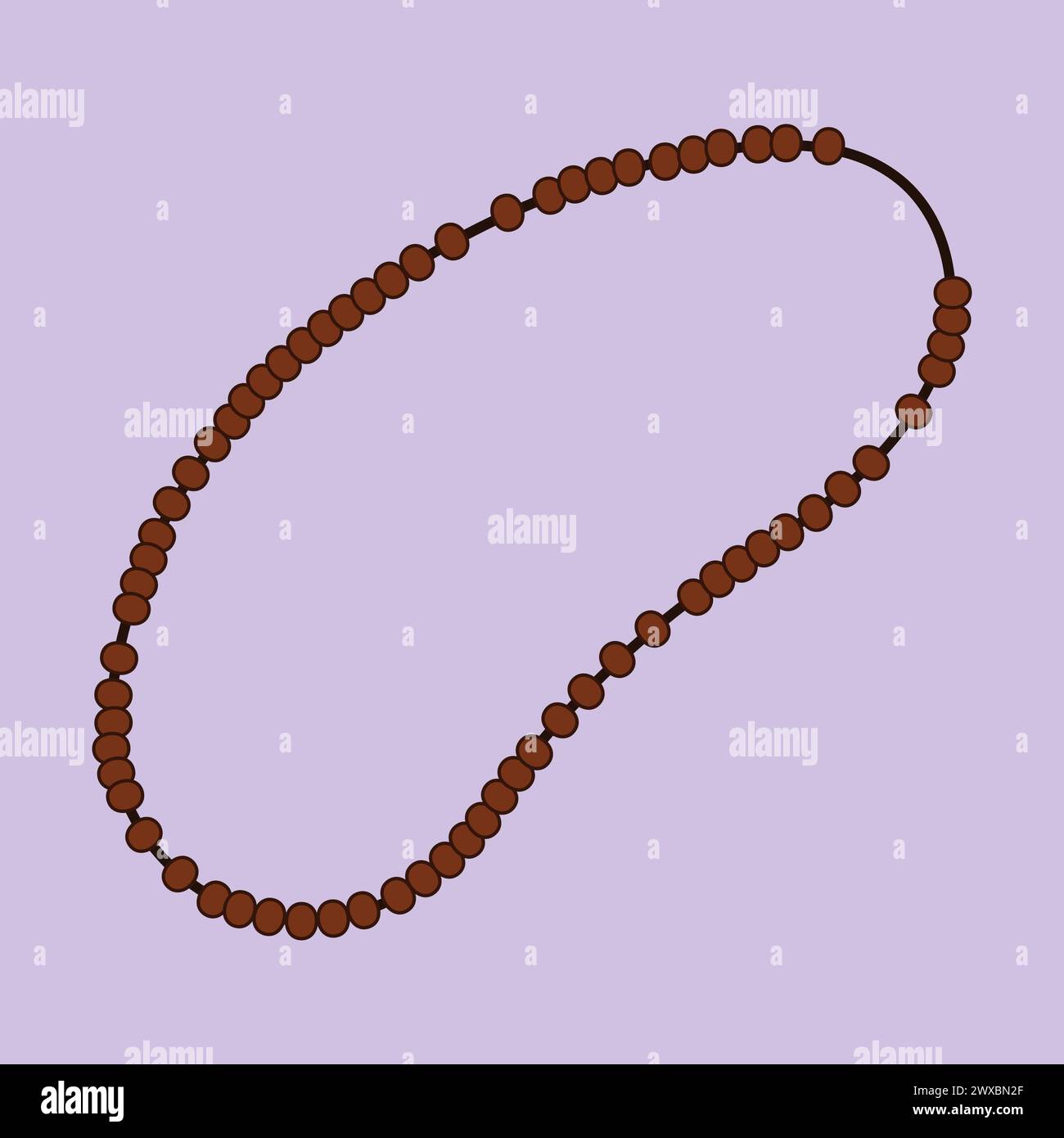 Islamische Gebet Perlen Vektor-Illustration islamisches Gebet Zählen Perlen Symbol Stock Vektor