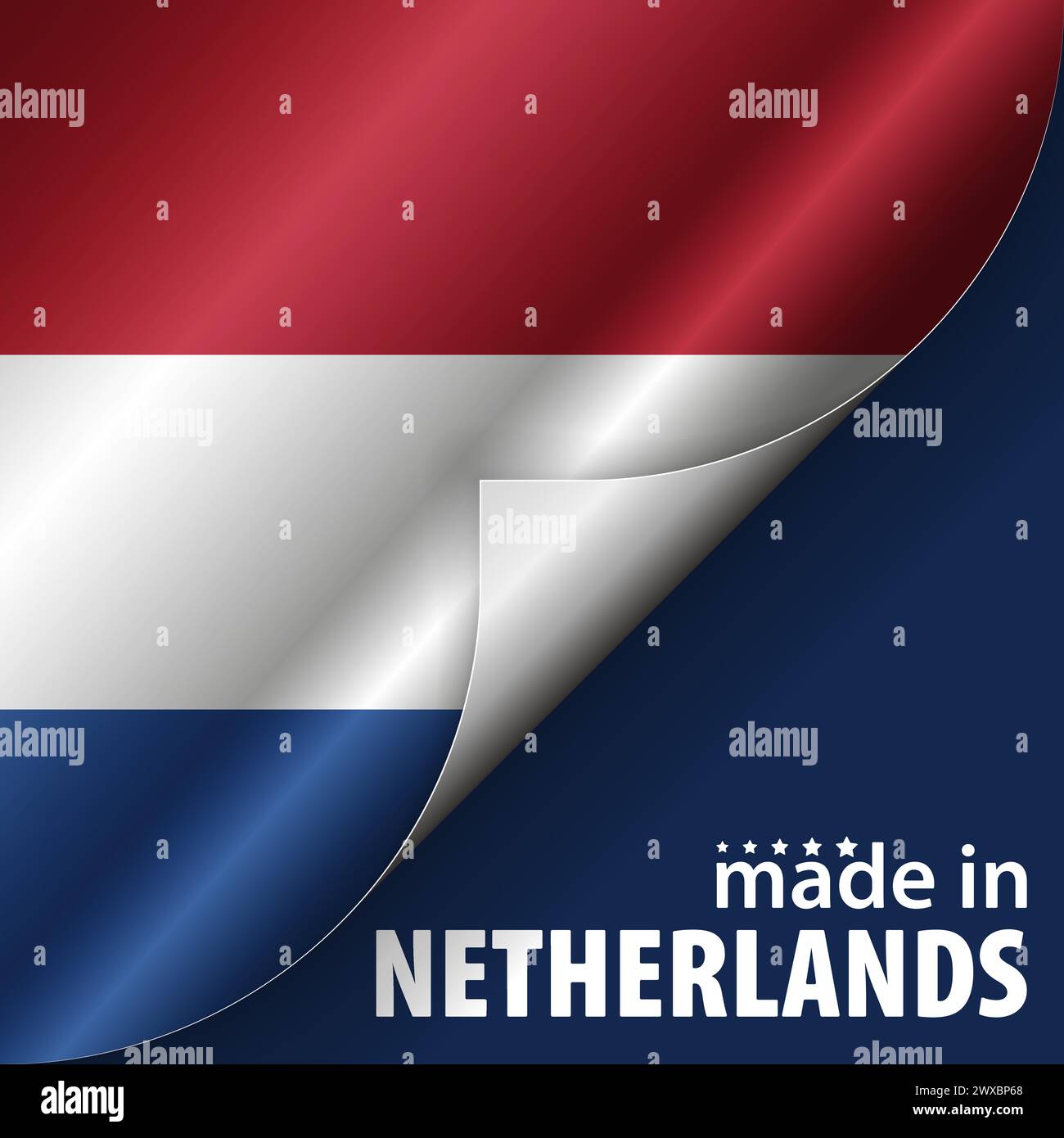 Made in Netherlands Grafik und Label. Element der Wirkung für die Verwendung, die Sie daraus machen möchten. Stock Vektor