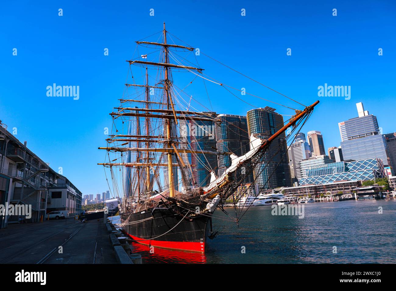 Sydney, Australien - altes Segelboot im Hafen von Sydney Stockfoto