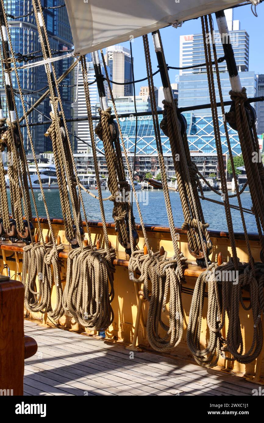 Sydney, Australien - altes Segelboot im Hafen von Sydney Stockfoto