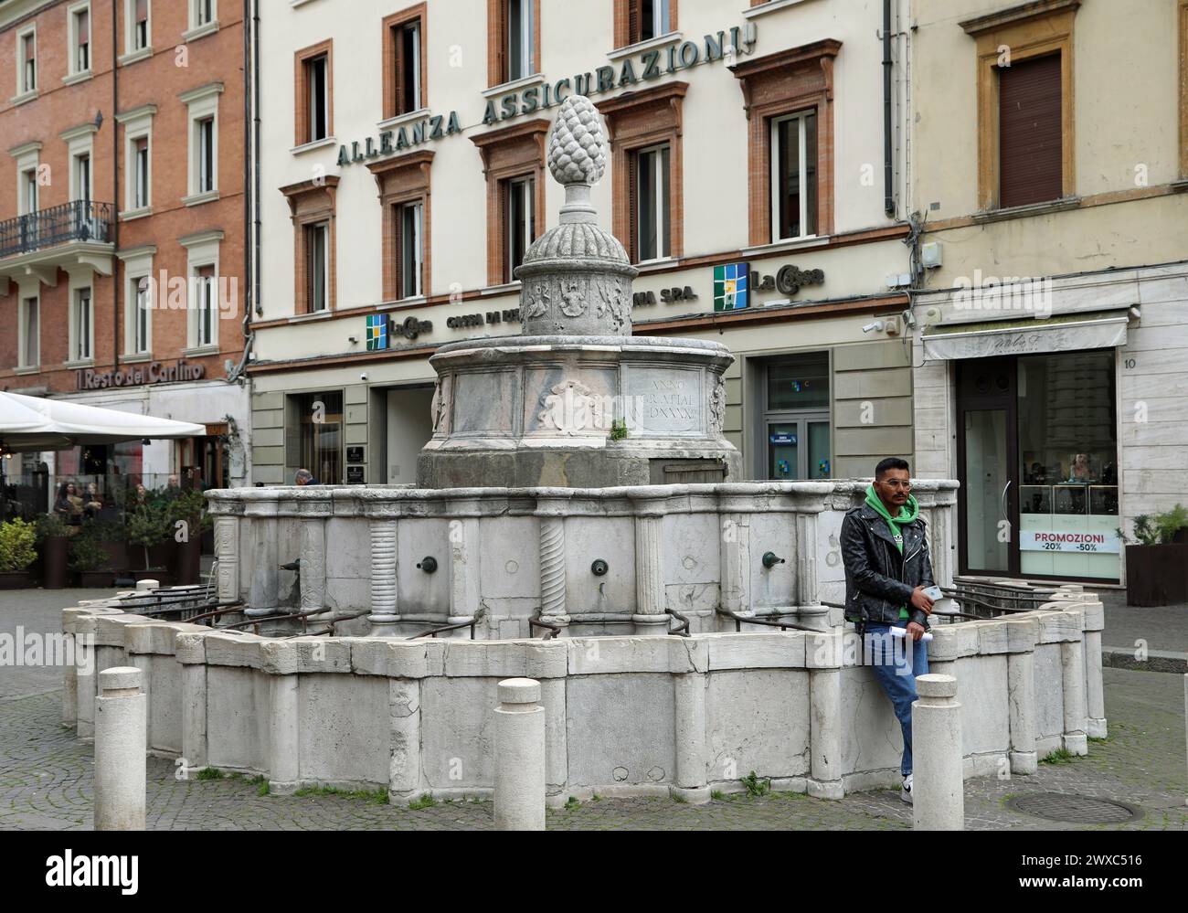 Pigna-Brunnen bei Rimini in der italienischen Region Emilia Romagna Stockfoto