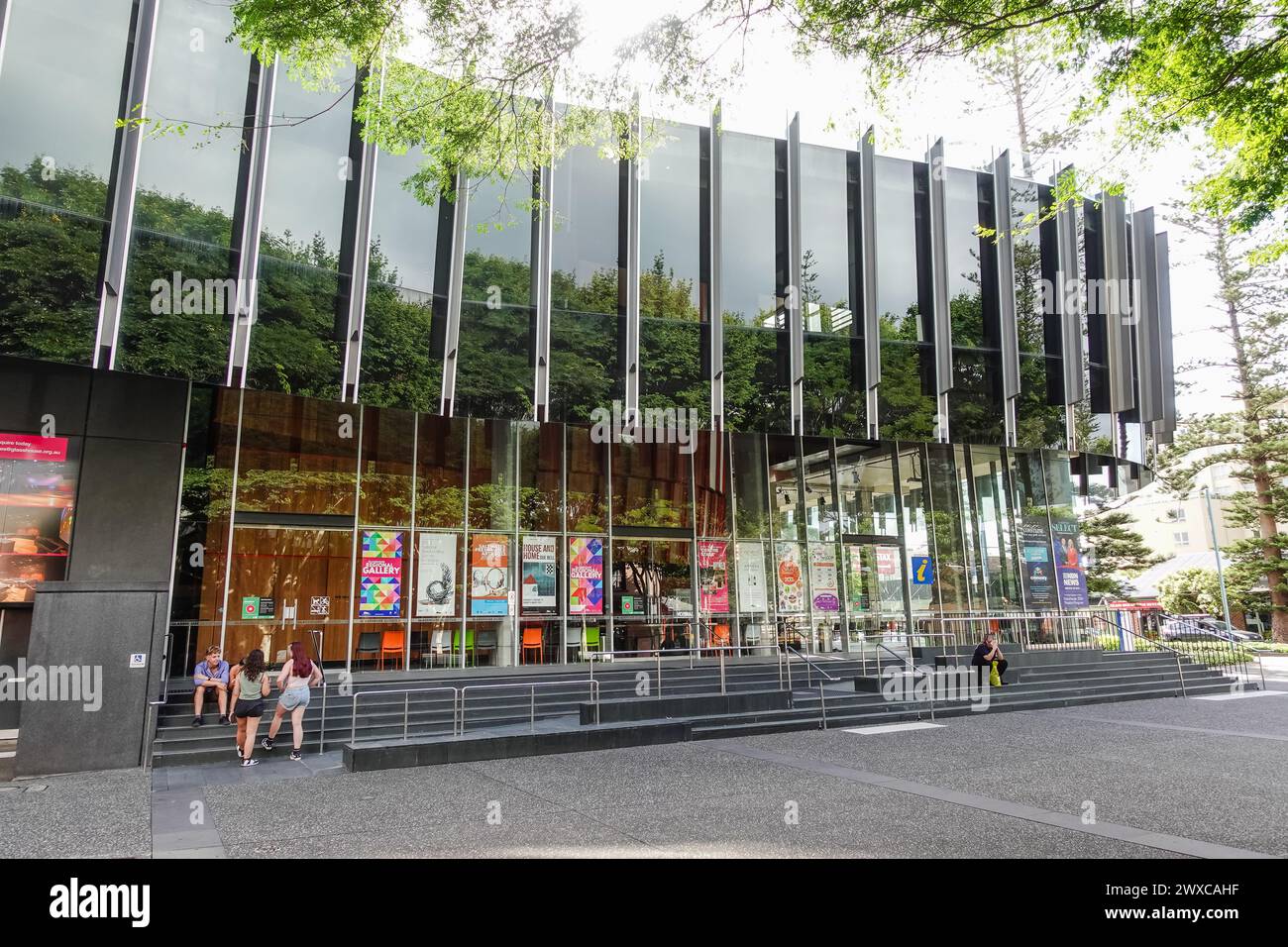 Das Glasshouse in Port Macquarie, Australien, ist ein renommiertes Kulturzentrum, das eine Kunstgalerie, ein Theater und eine Konferenzeinrichtung kombiniert. Befindet sich in Stockfoto