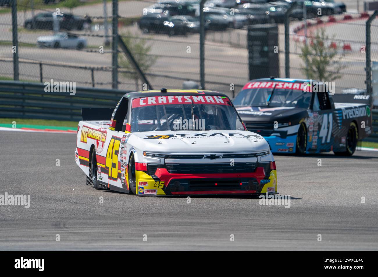 Austin, Tx, USA. März 2024. Ross Chastain geht auf die Rennstrecke, um für den XPEL 225 in Austin, TX, USA, zu trainieren. (Credit Image: © Logan T Arce Action Sports/ASP) NUR REDAKTIONELLE VERWENDUNG! Nicht für kommerzielle ZWECKE! Stockfoto