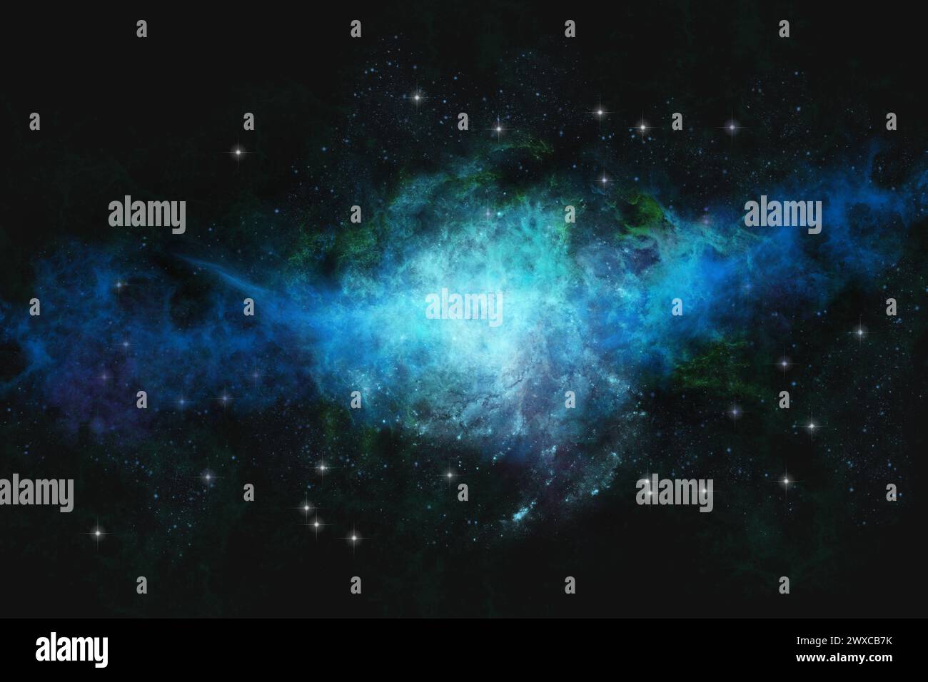 Raumtapete mit kosmischem Staub und Nebel. Stockfoto