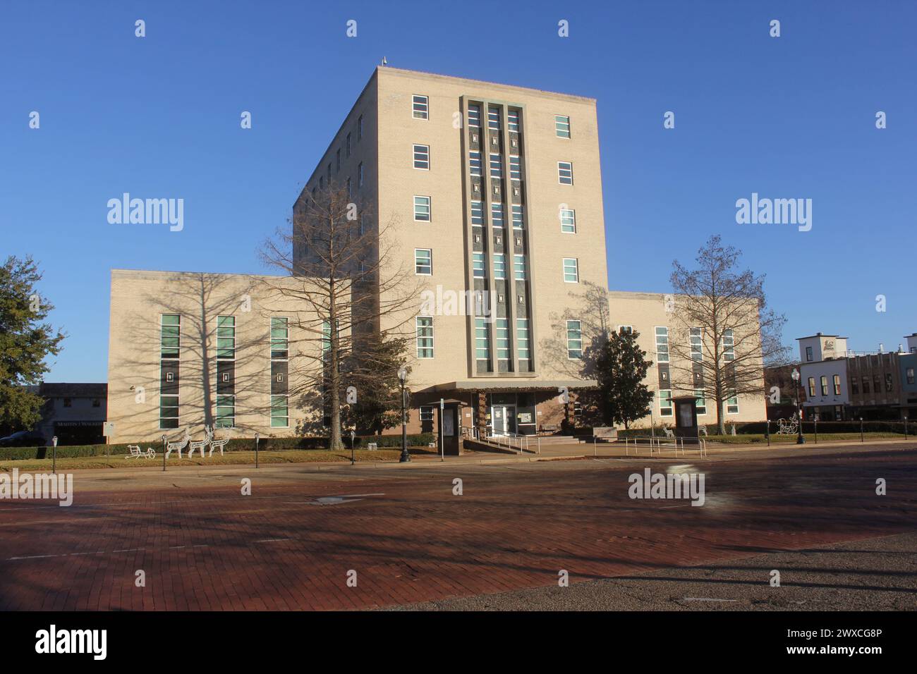 Tyler, Texas - 1. Januar 2024: Historisches Smith County Courthouse in der Innenstadt von Tyler, Texas Stockfoto
