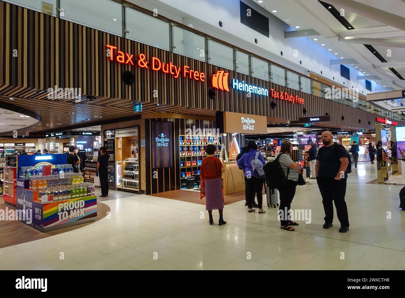 Steuer- und Duty-Free-Geschäfte im Flughafen sydney kingsford smith Stockfoto