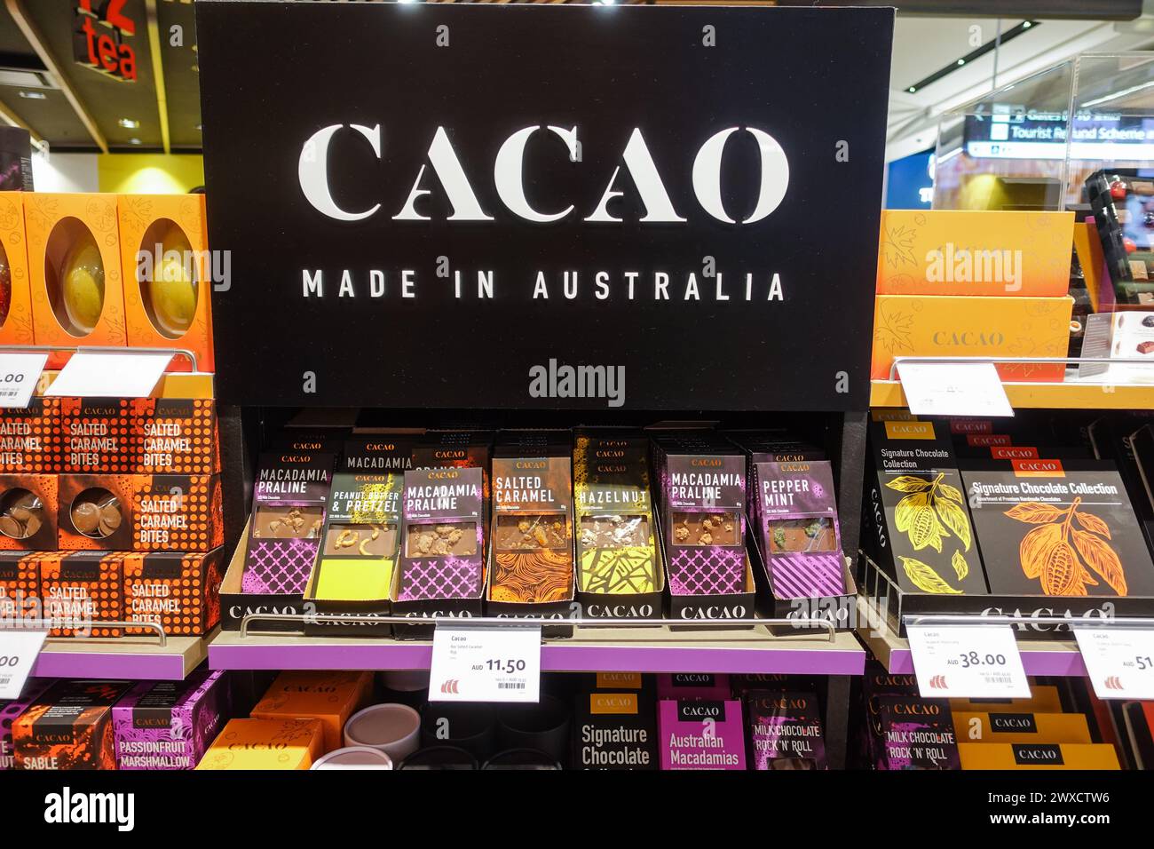 Steuer- und Duty-Free-Geschäfte im Flughafen sydney kingsford smith Stockfoto