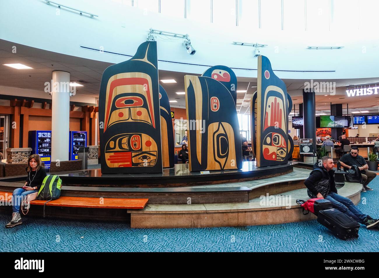 Das erste Kunstwerk der Nation im Flughafen Vancouver Stockfoto